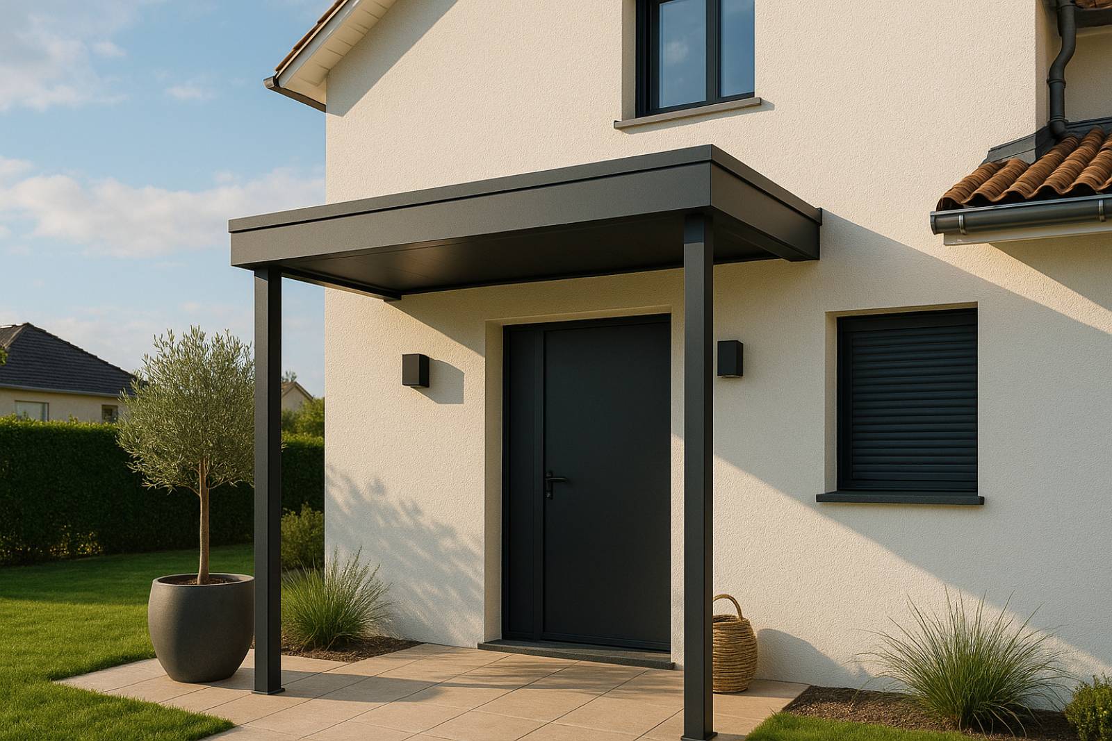 Pose d'un porche d’entrée aluminium à Bourgoin-Jallieu