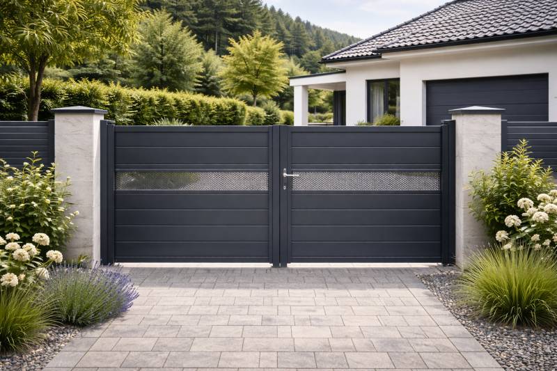 Pose d'un portail battant en alu de 3 m à Chambéry 